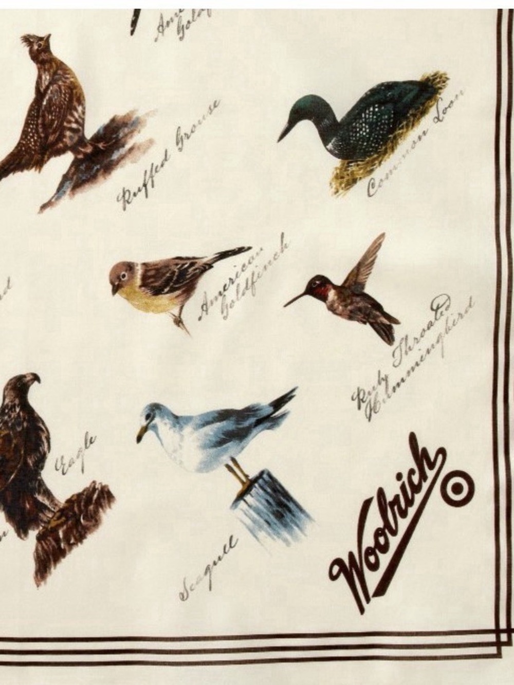 Woolrich x Target Cream Bird Motif
Cotton Bandana Scarf. - Picture 5 of 6